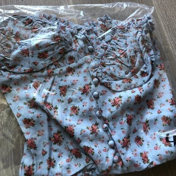 💙NWOT Reformation Bev Top Petunia - Picture 3 of 5